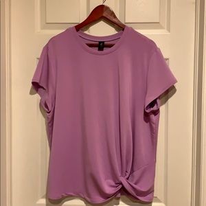 Purple Skechers twist front top